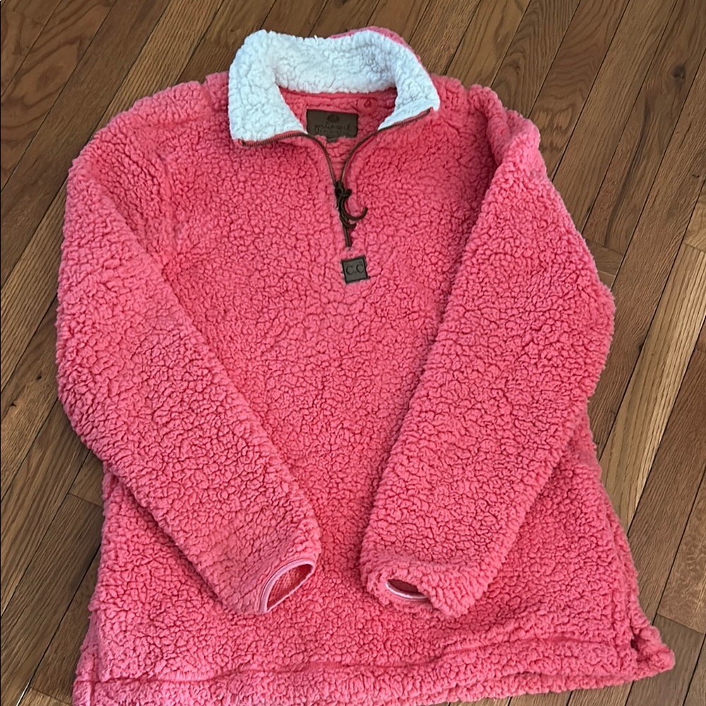 Cozy Pink Sherpa Pullover